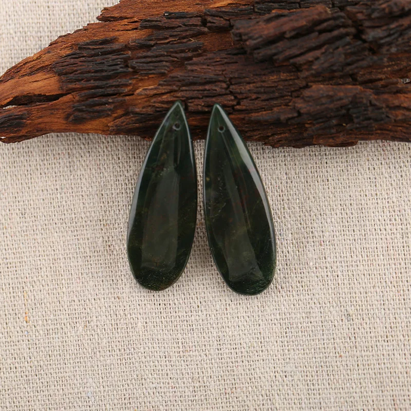 

B&F Water Drop Moss Agate Earring Beads, Handmade Natural stones beads, Polished Stones for jewelry Making Supplies