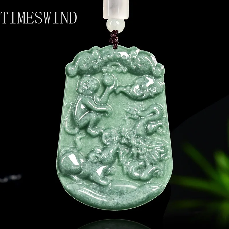 

TIMESWIND Original Jade Natural Green Zodiac Three-in-one Pendant Men Women Necklace with Certificate
