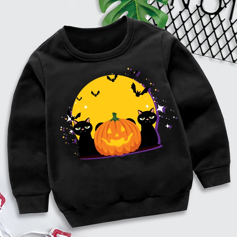 Maglietta a maniche lunghe con stampa di Halloween T-Shirt Tee Girls Boy Party T Shirt abiti abbigliamento regalo Hot Fashion top per bambini nuovo