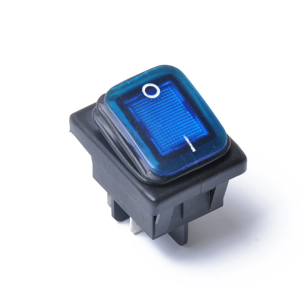 12 فولت تيار مستمر 4 دبوس الروك تبديل على الخروج التبديل الضوء الأزرق مقاوم للماء للسيارات سهلة التركيب والاستخدام مقاومة الغبار والماء #6