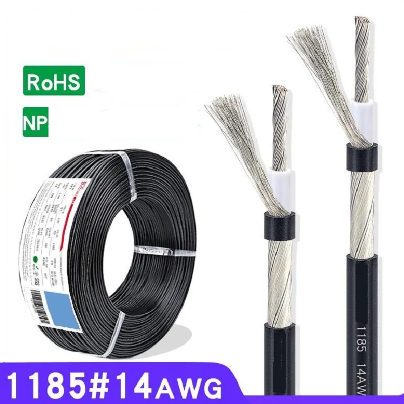 

200M / Roll 1185 Shielded Cable 14AWG American Standard 2.5 Square Single Core Winding Shielded Audio Wire Outer Diameter 4.5MM