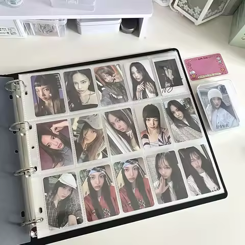 5-15 Grid Binder Photocard Holder 10-90pcs Inner Page Large Capacity Photo Album Idol Card Collect Book Poka Cards Binder Album