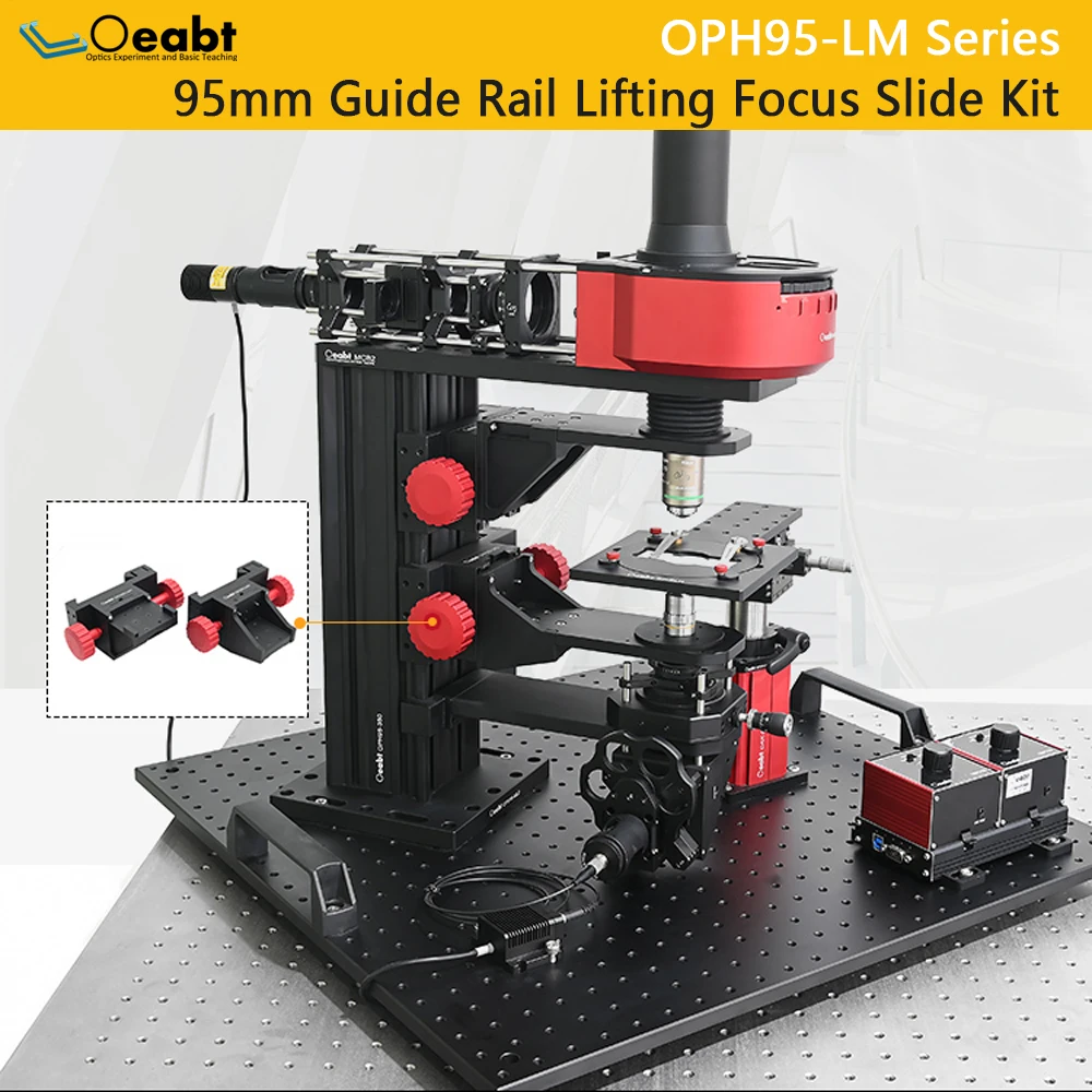 OPH95-LM Series 95mm Guide Rail Lifting Focusing Slide Kit Objective Lens Mounting Frame Fixed Arm Bracket Accessories