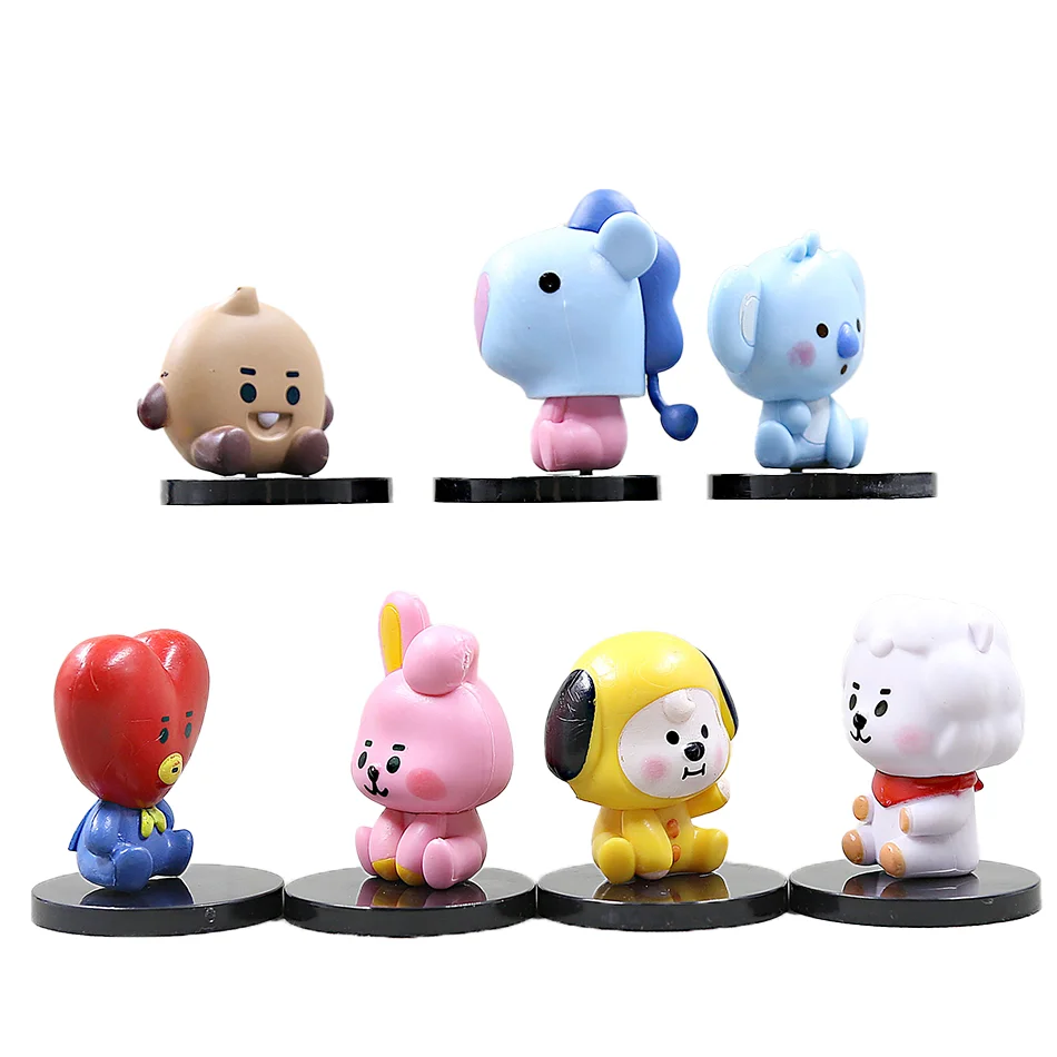 BT21 6cm 7pcs figure korea pop kpop mini figure bts Bt21 koya Model Creative Desktop Accessories Toy Children's Birthday Gift