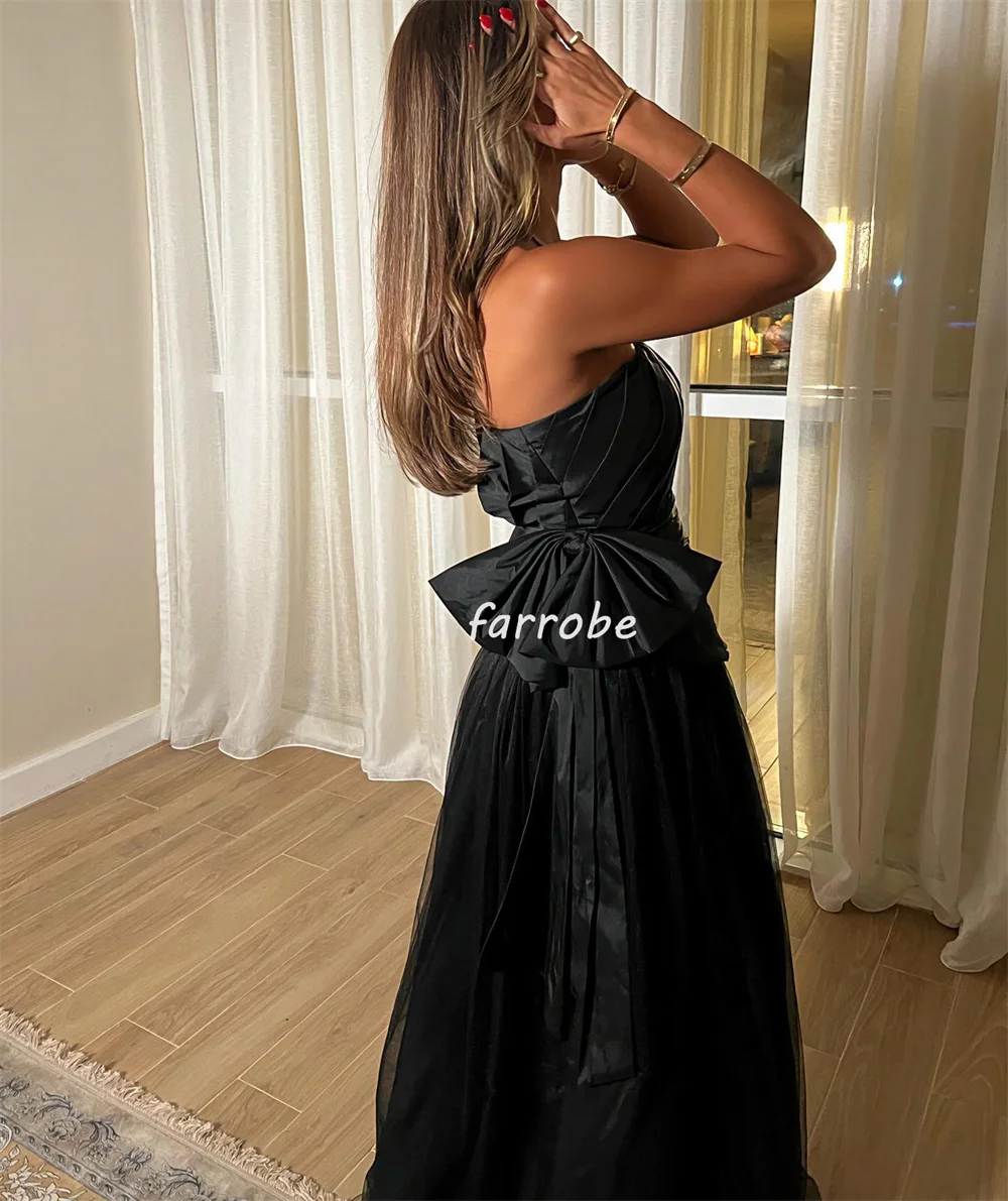 Personalizado exquisito estilo moderno arco plisado acanalado drapeado A-line vestidos largos sin tirantes vestidos para ocasiones a medida tamaños disponibles