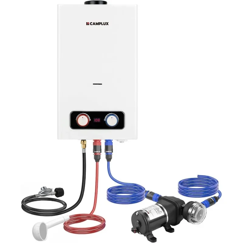 CAMPLUX Tankless Water Heater, 2.64 GPM Portable Propane Water Heater, Camping Water Heater