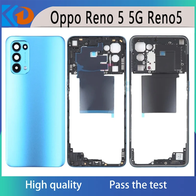 

Задний корпус для Oppo Reno 5 5G Reno5 средняя рамка Крышка батарейного отсека с кнопкой объектива камеры