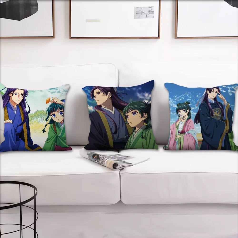 Anime The Diaries maomao cushion cover Pillow Case Sofa Bedroom A-Apothecary Living Room Bedside Table Backrest Printing Square