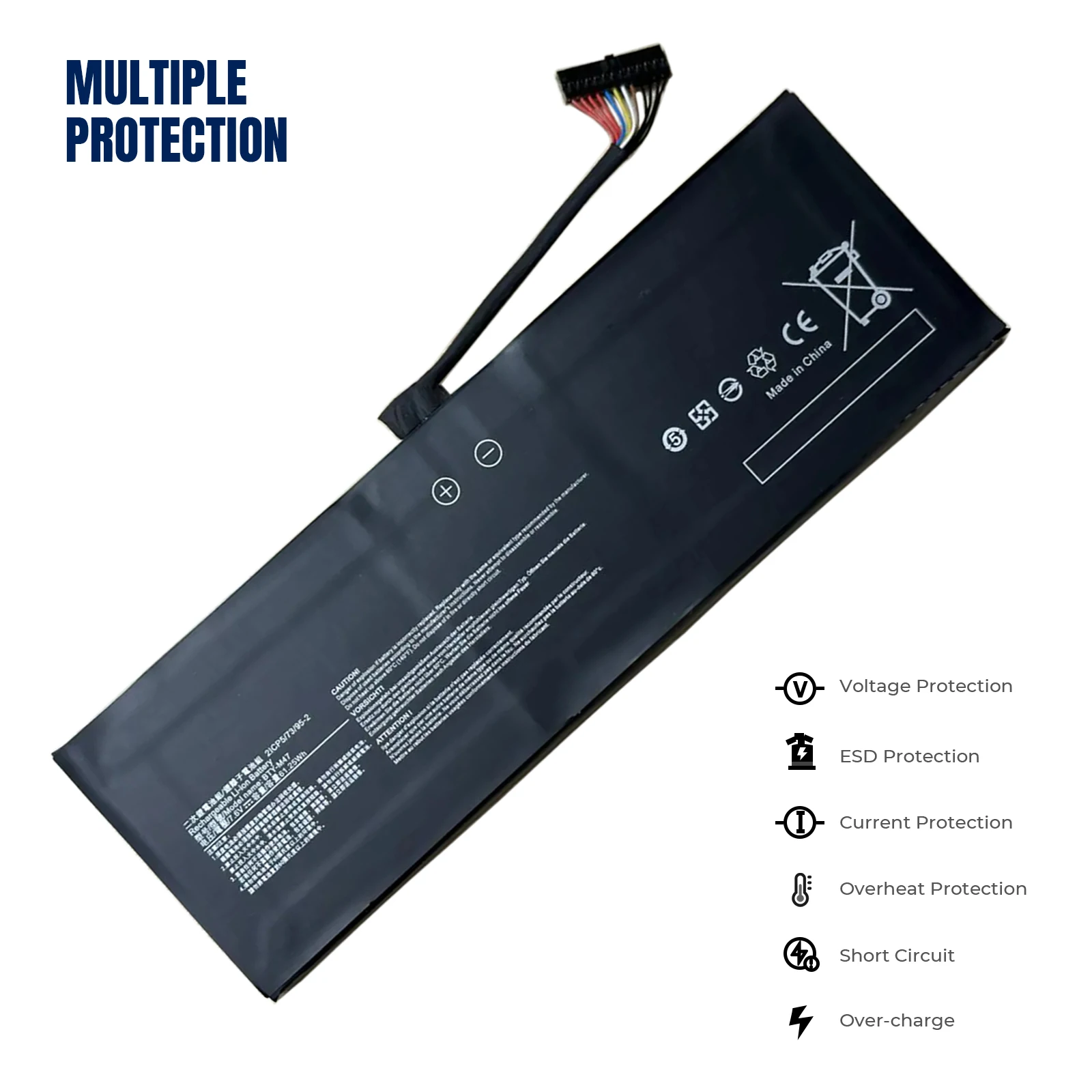 Imagem -02 - Bateria Portátil para Msi Gs40 Gs43 Gs43vr 6re Gs40 6qe 2icp5 73 952 Ms14a3 Ms-14a1 7.6v 8060mah Yoofan-bty-m47