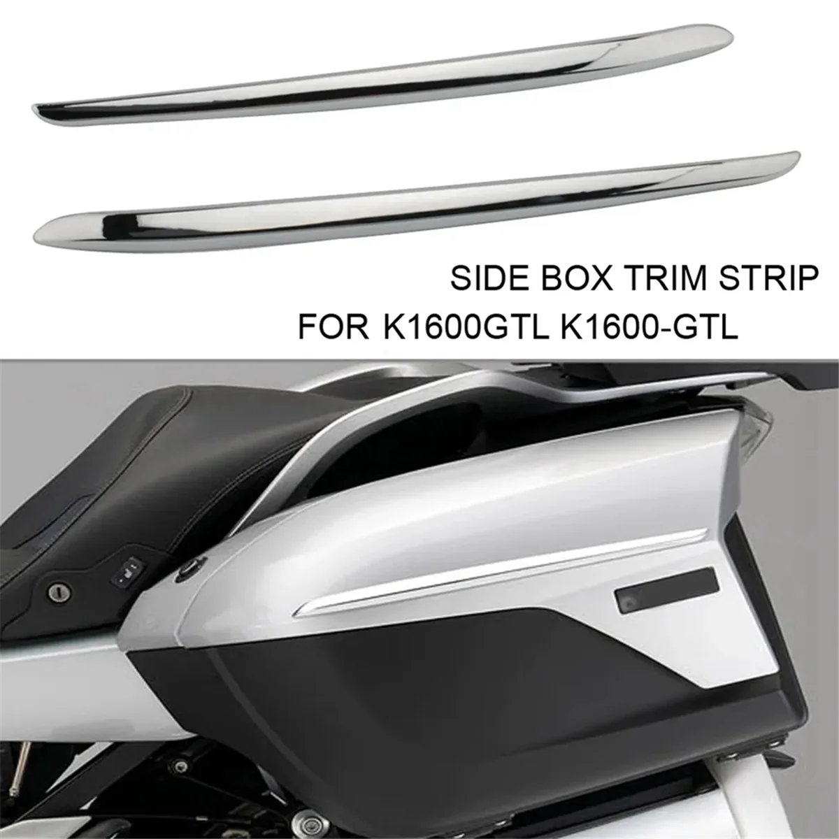 Motorcycle Side Box Trim Strip Side Panel Storage Box Plating Trim Strip Suitable for BMW K1600GTL 2011-2023