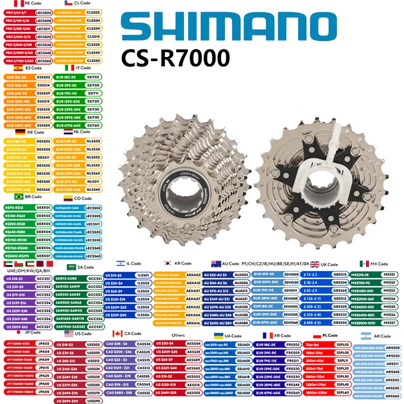 Shimano 105 R7000 11 Speed Road Bike HG Cassette Sprocket Freewheel 12-25T 11-28T 11-30T 11-32T Update from 5800