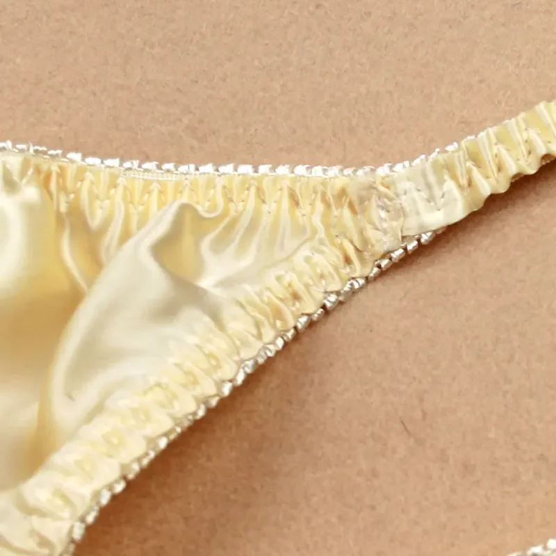 2pcs/lot Free shipping  Women\'s sexy silk panties G-string 100% mulberry silk thong t panties