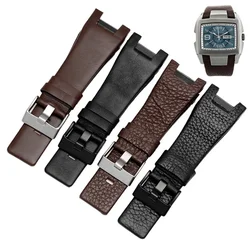 32mm Concave Genuine Leather Watch Band for Diesel DZ1216 DZ1273 DZ4246 DZ4247 DZ287 Men Breathable Cowhide Wrist Strap Bracelet