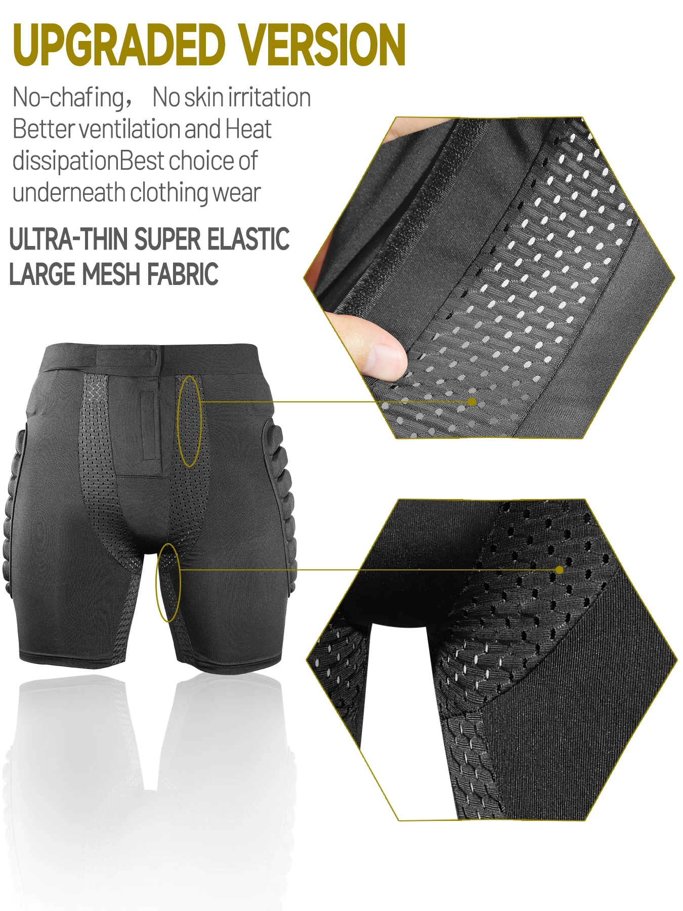 VIVOR-Unisex 3D Shorts de Proteção para Snowboard e Esqui, Hip Protection Pad, Sports Pad