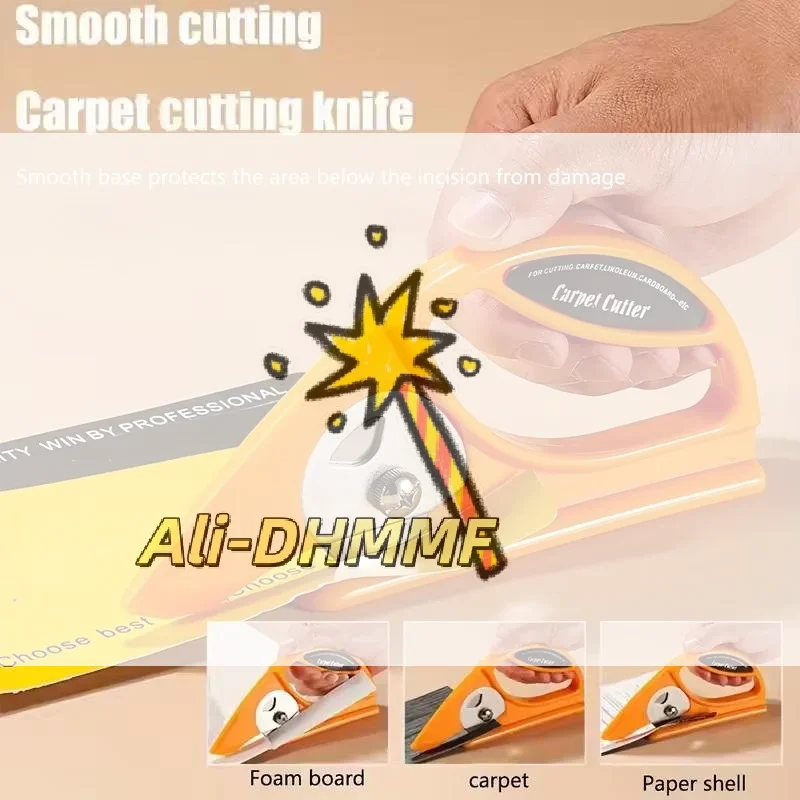 قاطعة دوارة متعددة المواد - شفرة دوارة مقاس 45 مم للسجاد واللينوليم والنسيج والورق، أداة يدوية دقيقة