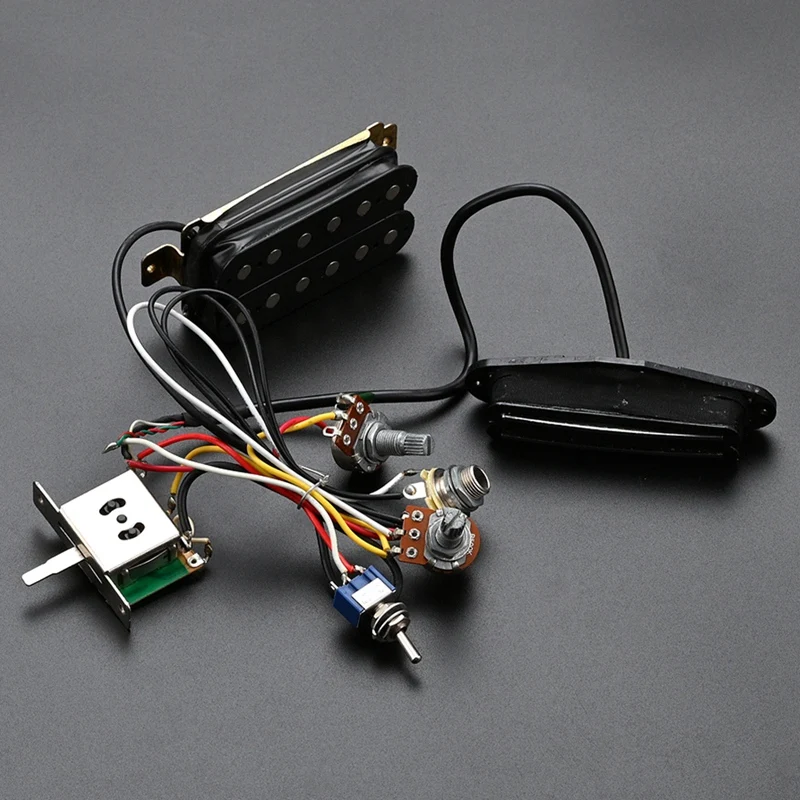 Hot Prewired Guitar Wiring Harness With Dual Hot Rail Humbucker Pickup Set For Strat Squier Tele Electric Guitar Replacement