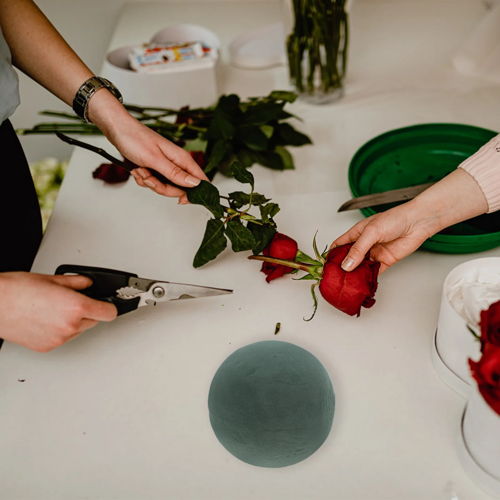 8 قطعة 9 سنتيمتر جولة الأزهار رغوة المجالات كرات زهرة اصطناعية ل تحف الزفاف Diy بها بنفسك ترتيب أداة حديقة الطرف الديكور #1