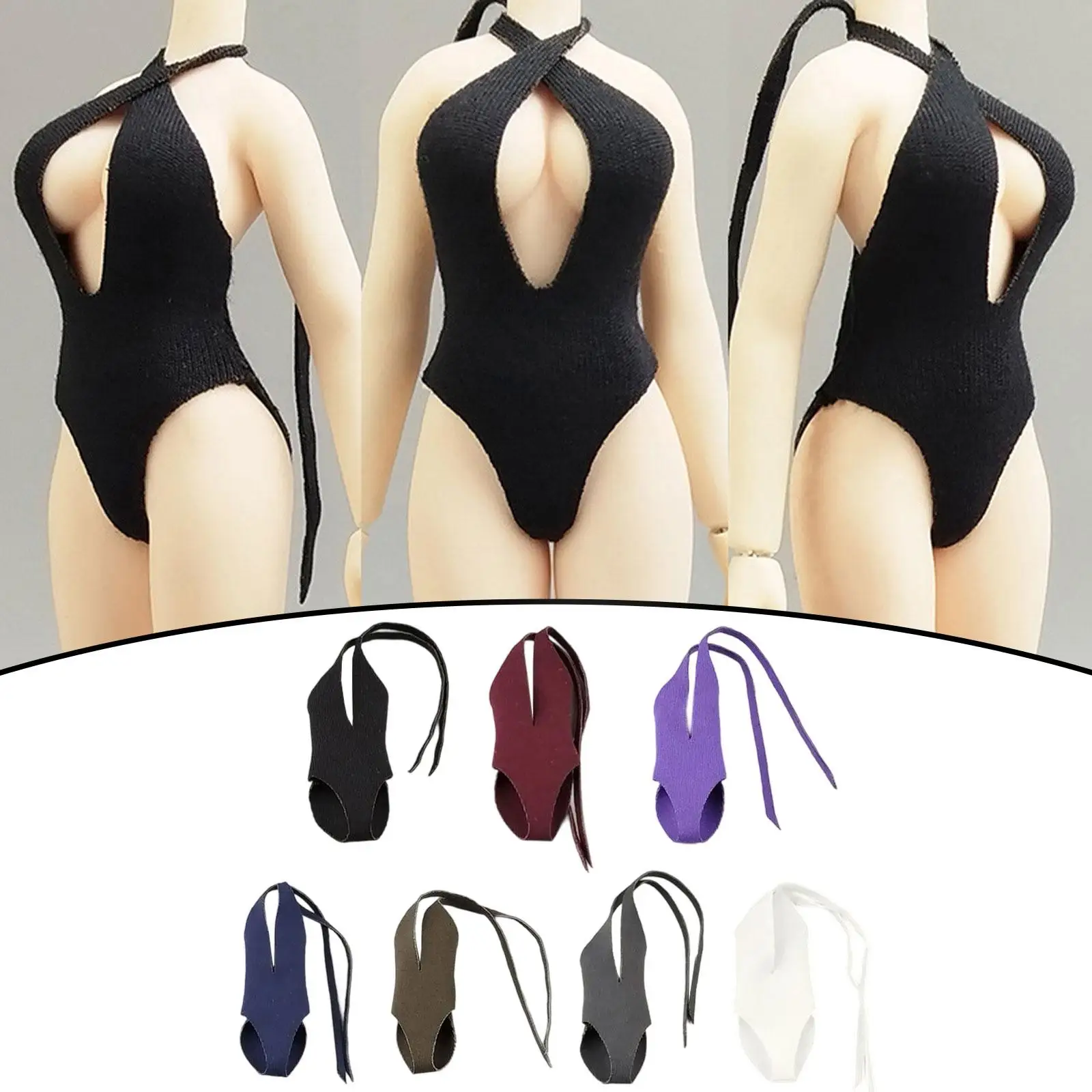 1/12 roupas de figura de ação feminino maiô na moda tecido vestir-se roupas em miniatura roupas de boneca para figuras de bonecas femininas de 6 polegadas