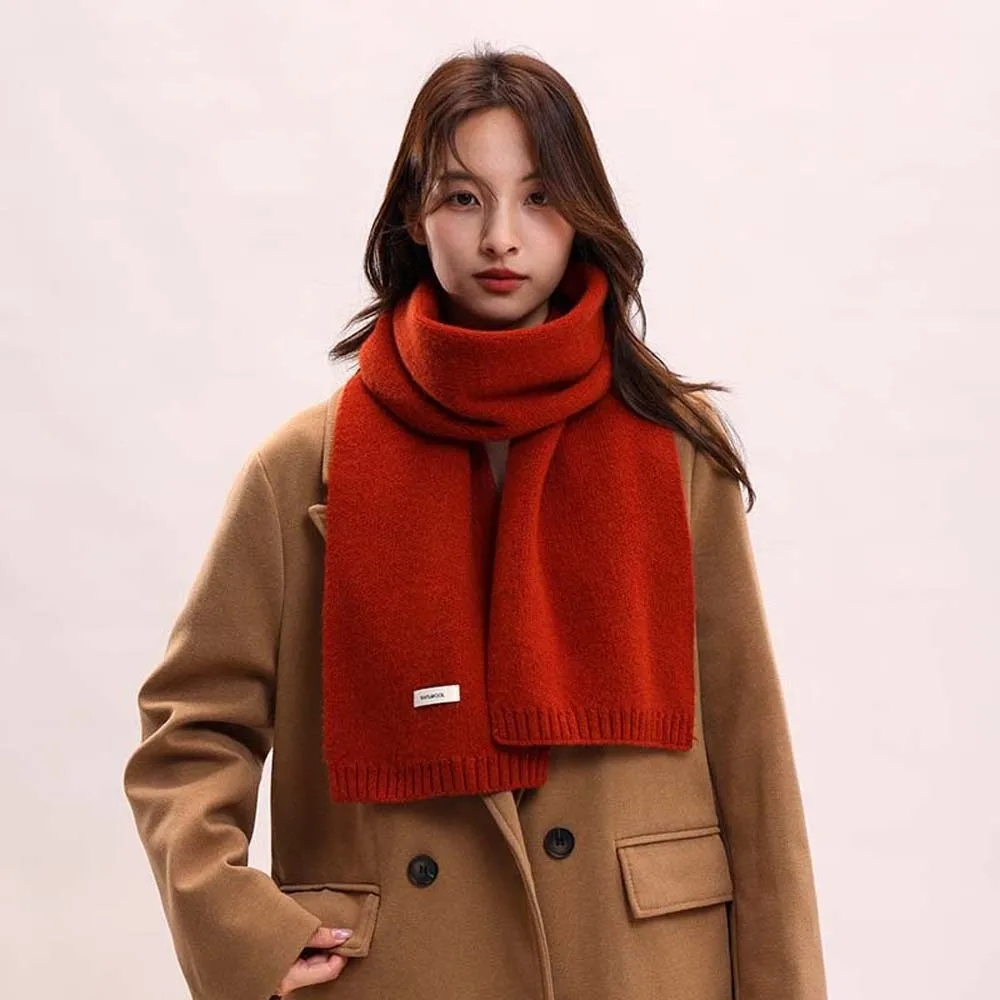 

Shawl Solid Color Knitting Wool Scarf Cold-proof Soft Long Thickened Neckscarf Windproof Versatile Winter Warmer Scarf Couple