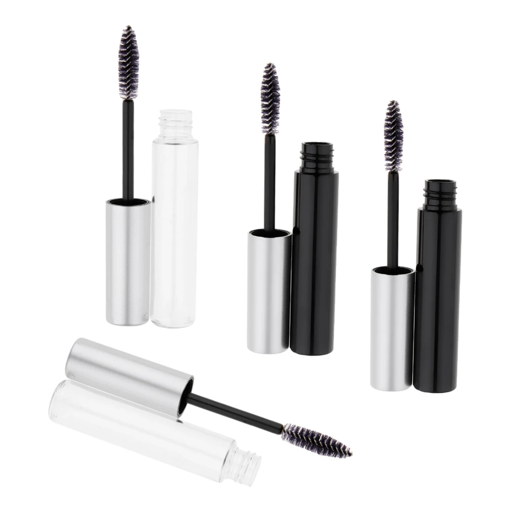 Puste pojemniki na krem do rzęs, tubki na tusz do rzęs z aplikatorem, lekkie plastikowe pojemniki podróżne na olej rycynowy i kosmetyki.