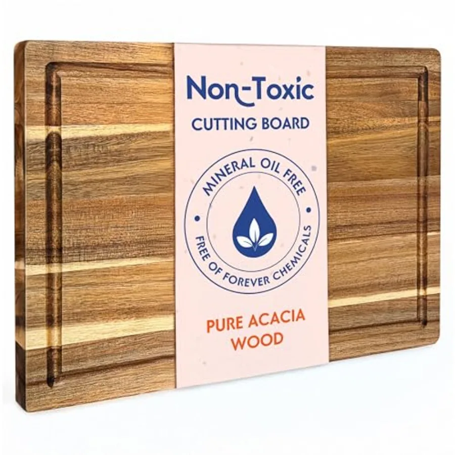 

Non Toxic Wood Cutting Board - Conditioned with Natural Beeswax Flaxseed and Lemon Oil - Free of Mineral Oil - Made of FSC Cert