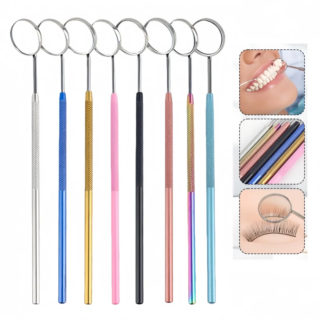 

Стоматологическое зеркало для полости рта из нержавеющей стали, зеркало для осмотра зубов с длинной ручкой, многофункциональное круглое зеркало, инструмент для чистки полости рта