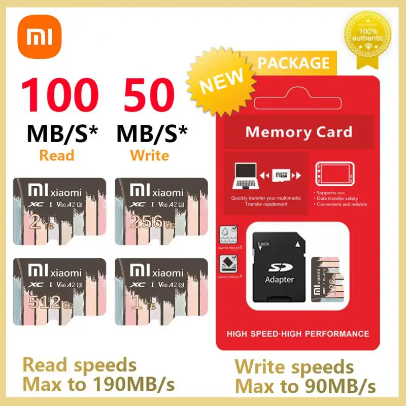 XIAOMI-tarjeta De Memoria Micro TF SD De alta velocidad, almacenamiento De datos para teléfono/cámara/juegos, Clase 10, 512GB, 128GB, 2TB