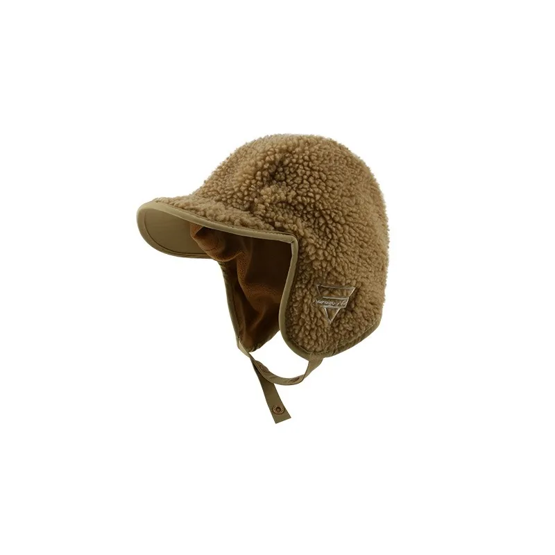 Japanese Lamb Wool Ear Protection Lei Feng Hat Men\'s and Women\'s Casual Versatile Flying Hat Outdoor Riding Pullover Bomber Hats