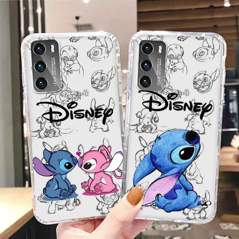 Stitch Baby Cute Transparent Phone Case For Huawei P50 P40 P30 P20 Lite P Smart Z Pro Plus 2019 2021 Cover