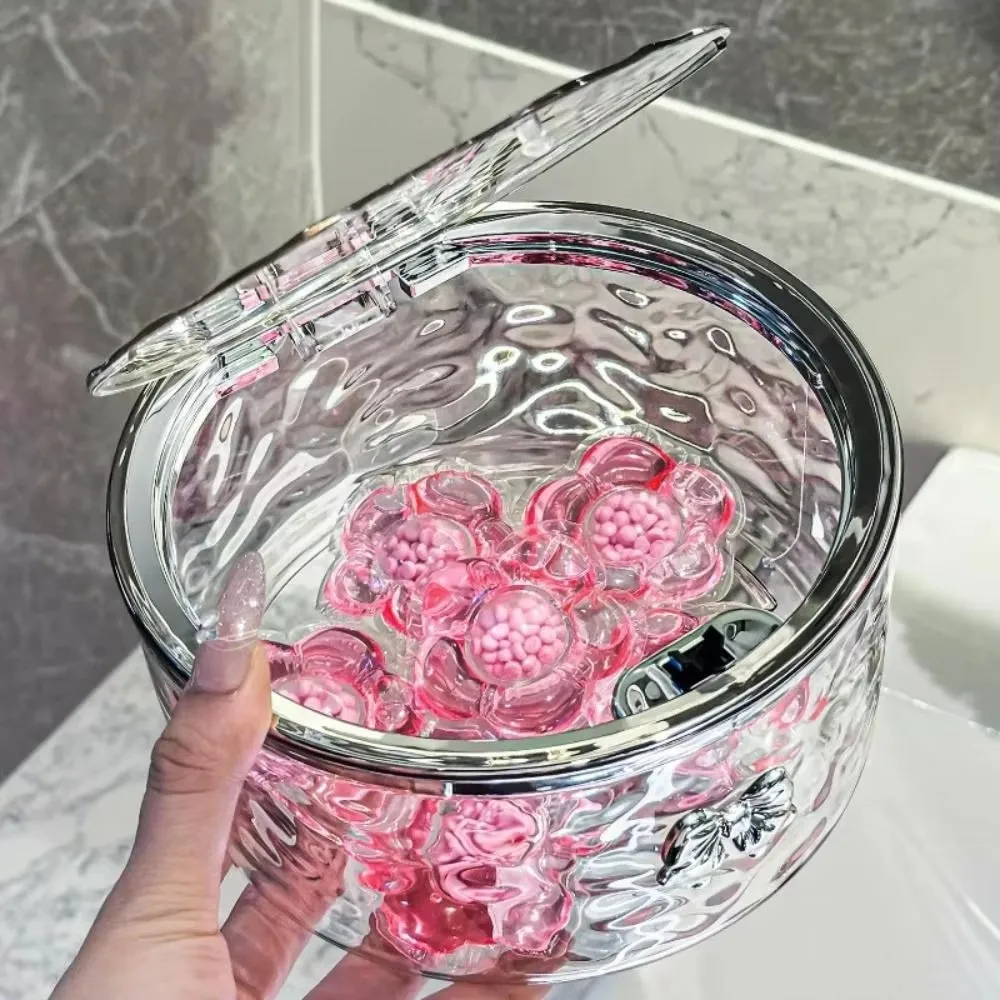 Laundry Hair Accessories Organizer Acrylic Hair Tie Storage Box Washing Capsules Dryer Sheets Container Clip Cotton Organizer