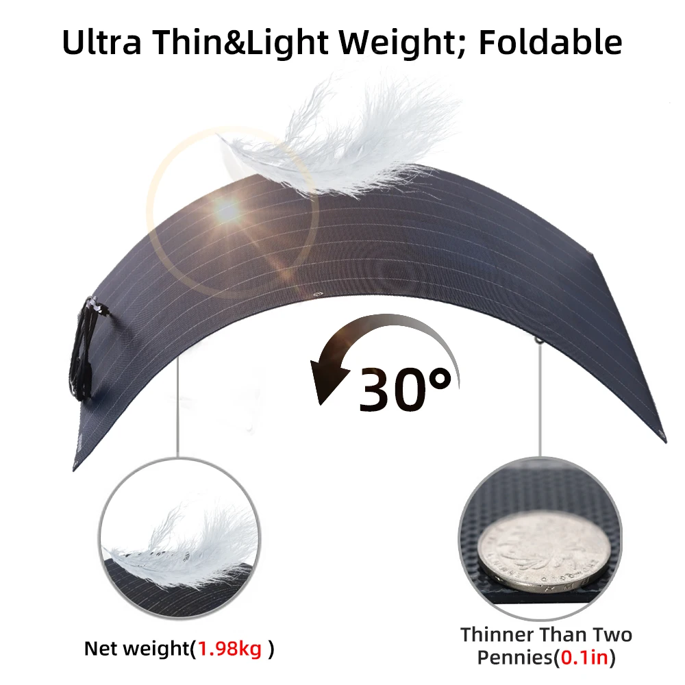 Pannello solare 300W 400W 200W 100W PET pannello solare flessibile cella solare monocristallina per caricabatterie 12v /24V kit casa 1000W