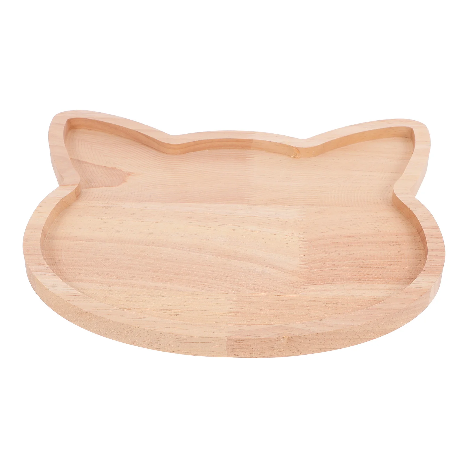 

Wood Serving Plate Cat Shape Smooth Surface Food Display Tray Snack Holder Fruit Container Kitchen Banquet Dining Plate