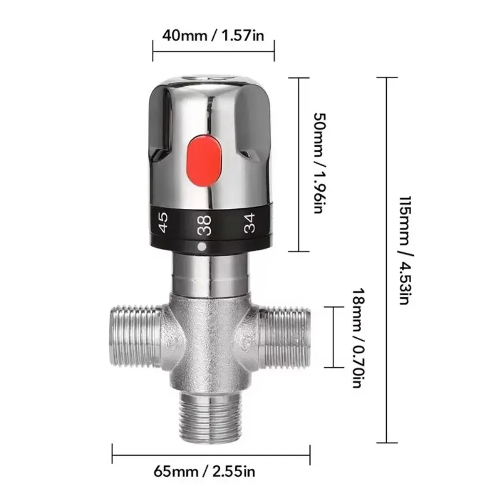 

Solid Brass Thermostatic Mixing Valve 3Way Hot and Cold Control Brass Thermostatic Valve Anti-Scald Pressure Balance