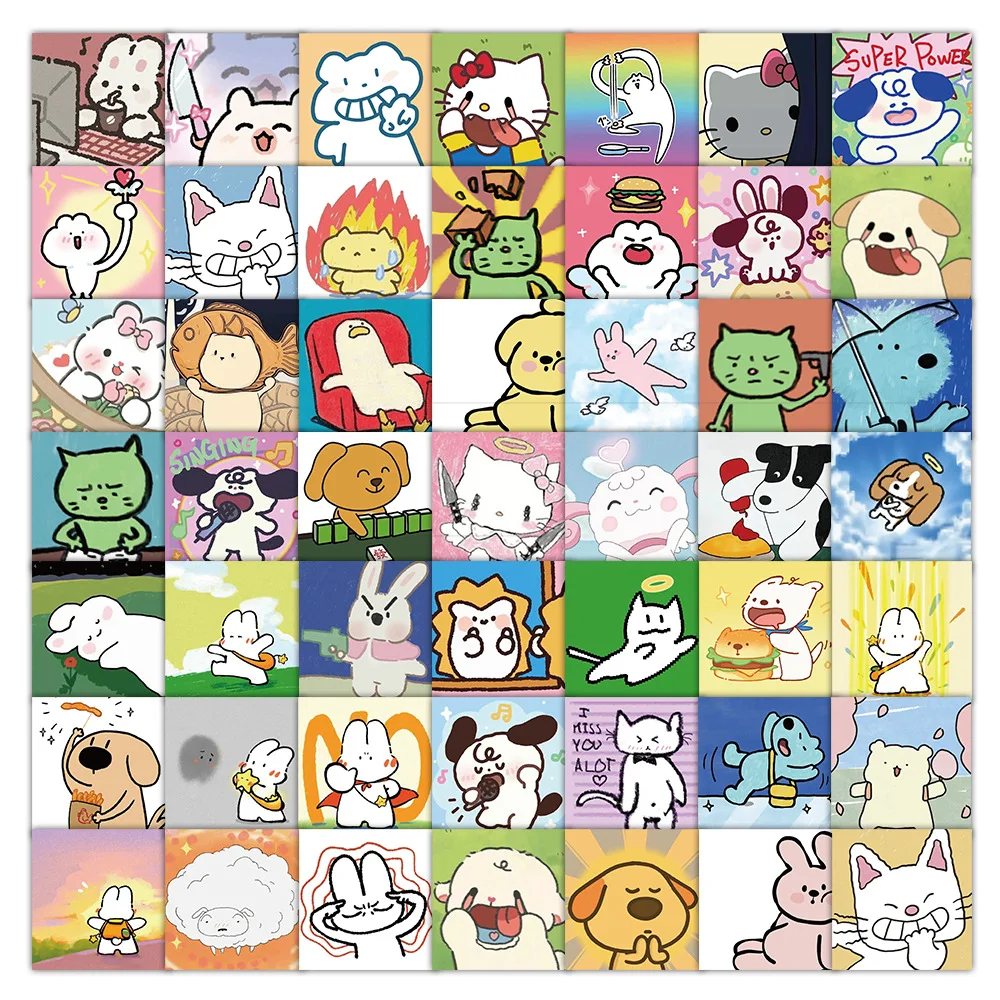 

59PCS Cartoon Cute Animal Graffiti Stickers DIY Decoration Mobile Phone Case Notebook Water Cup Children's Toys Gift Stickers