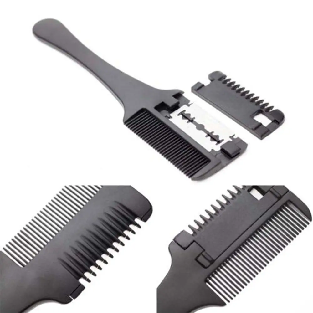 High Quality Hair Styling  Hair Dresser  DIY Trimmer with Blades Hair Cutting Thinning Double Sides Hair Razor Comb