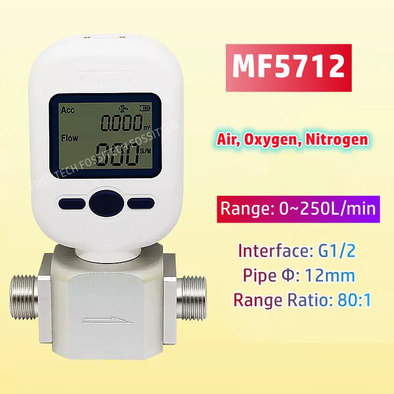 Medidor de Fluxo Digital de Gás e Nitrogênio e Oxigênio Modbus g1 Mf5712 250l Min Série Mf5700 250l Min Rs485 Novo