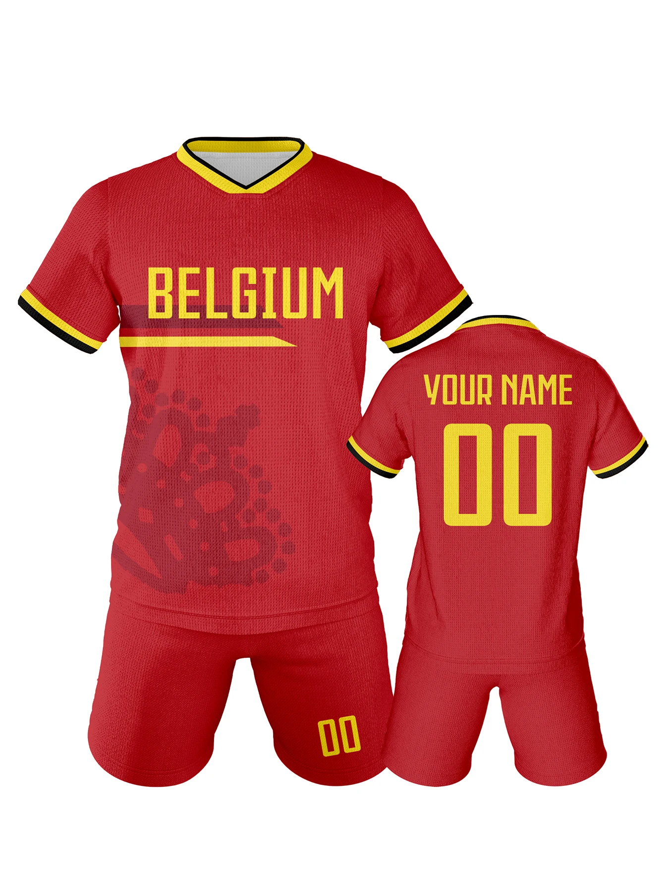 Customized Football Jersey for Kids Belgium Boys Soccer Jersey Set Personalized Summer Football Uniforms Girls Tracksuit 3-14Y