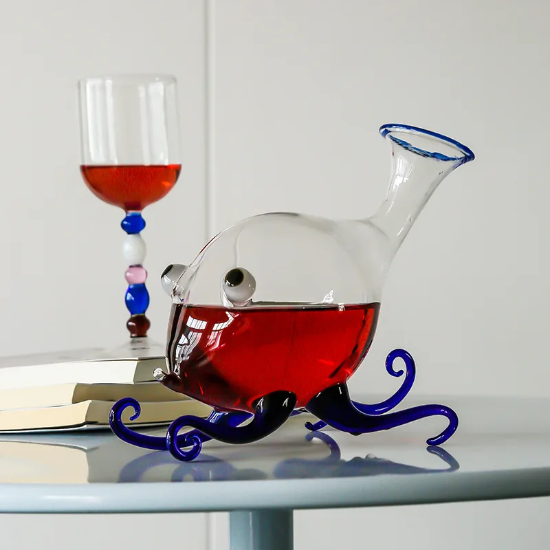 

Creative Octopus Pufferfish Shaped Cartoon Cute Glass Wine Decanter Whisky Beer Alcohol Liquor Drink Dispenser Bar Accessories