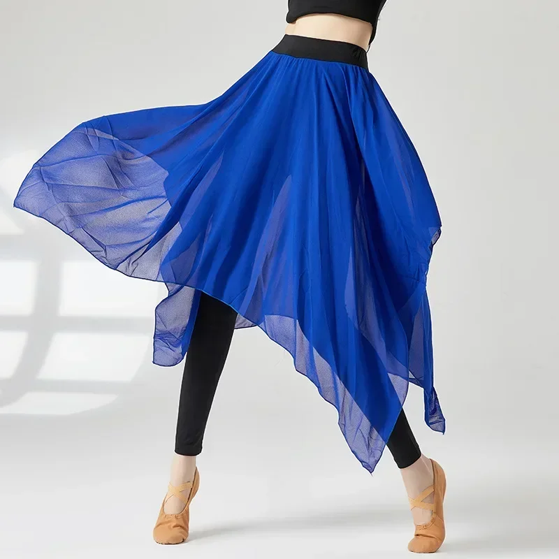 New Latin Dance Pants Skirt Modern Dance Pants Chiffon Training Clothes Adult Women  Ballet Dance Skirt Classical Swing Skirt