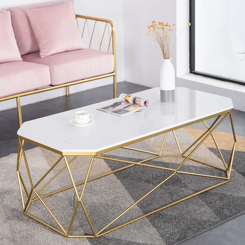 

Nordic ins style marble coffee table simple modern small apartment clothing store beauty salon light luxury Internet celebrity