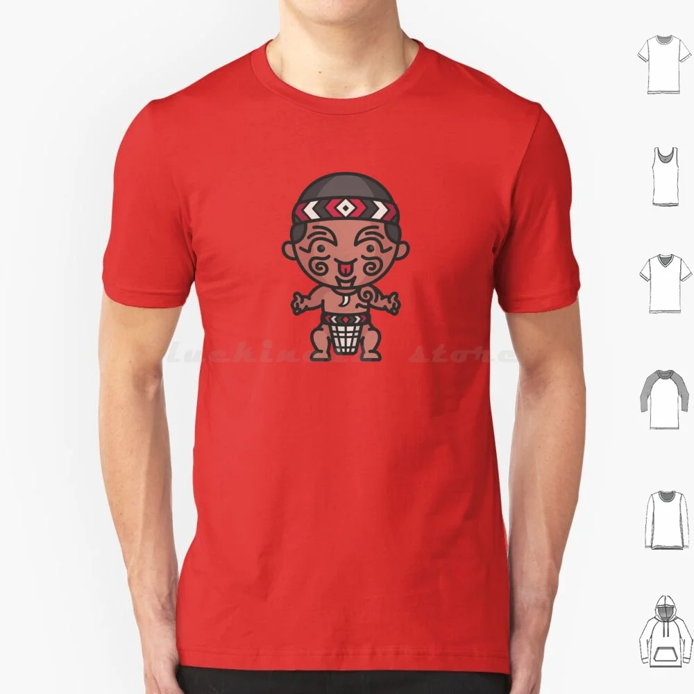 

Kawaii Cute Traditional Maori Man Cartoon From New Zealand T Shirt Cotton Men Women DIY Print Kawaii Cute Cartoon Kawaii Cute