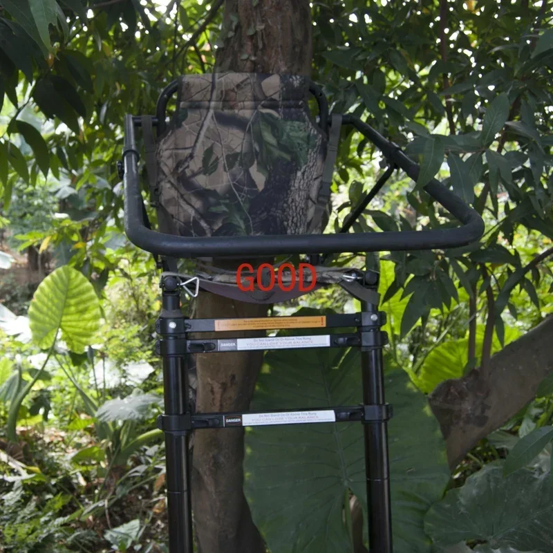 SC02 2.6M Telescopic Hunting Tree Stand Foldable Aluminum Ladder Seat Hunter Chair for Animal Observation