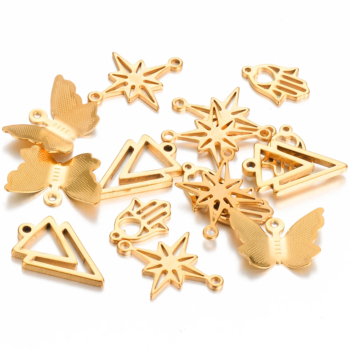 15Pcs Stainless Steel Butterflies Geometry Star Pendant Connector for DIY Necklace Earrings Bracelet Jewelry Making Supplies