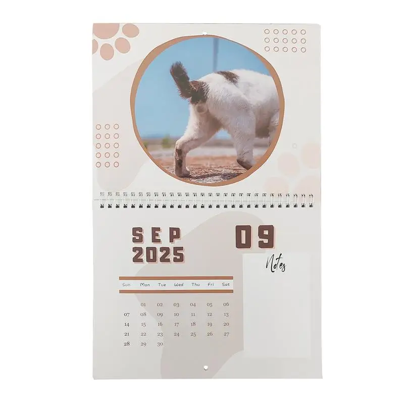 Imagem -02 - Funny Cat Butt Wall Calendar Planejador Anual 12 Month Calendar 2023