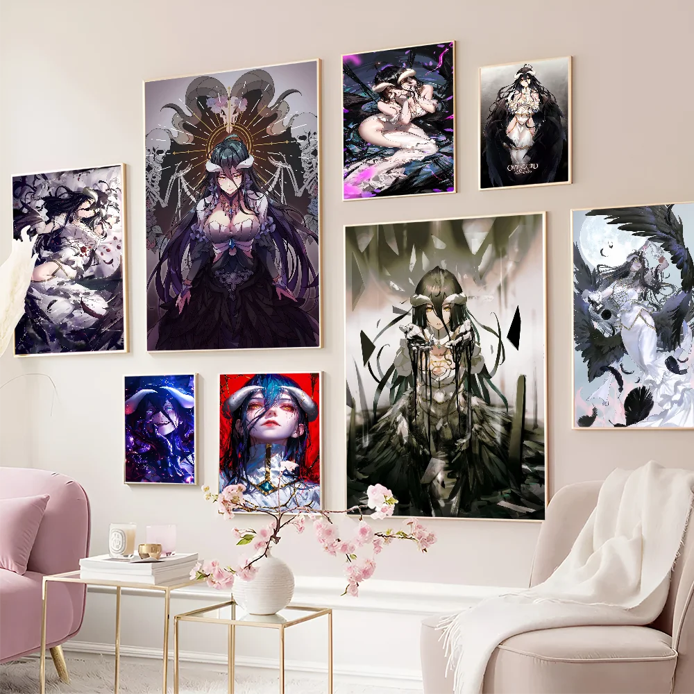 

A-Albedo O-Overlord Whitepaper Poster HD Quality Poster Wall Art Painting Study Room Wall Decor