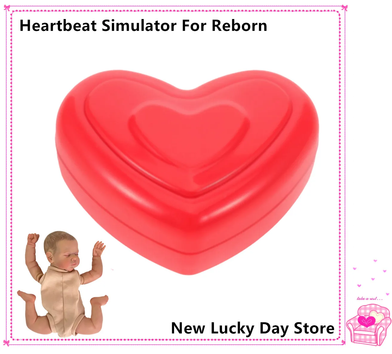 Heartbeat Simulator For Reborn Doll Newborn Baby Doll with Lifelike Heartbeat Accompany Children To Relieve Loneliness Baby Gift