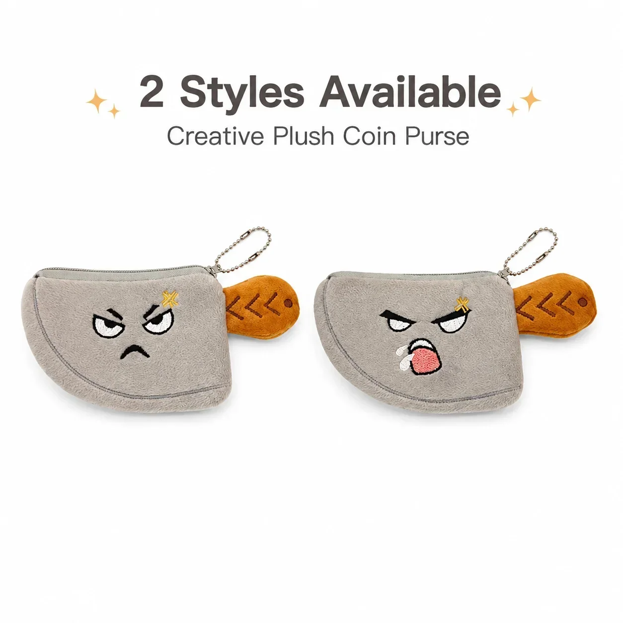 Funny Simulated Kitchen Knife Plush Pouch, Large Capacity Coin Purse Keychain, Earphone Data Cable Storage Bag