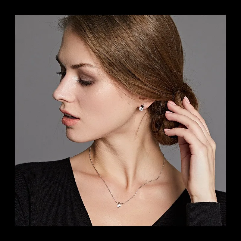 

Оригинальное корейское ожерелье из стерлингового серебра 925 пробы с цирконием, простая цепочка на ключицу, повседневное универсальное женское ожерелье Super Fairy, предмет T