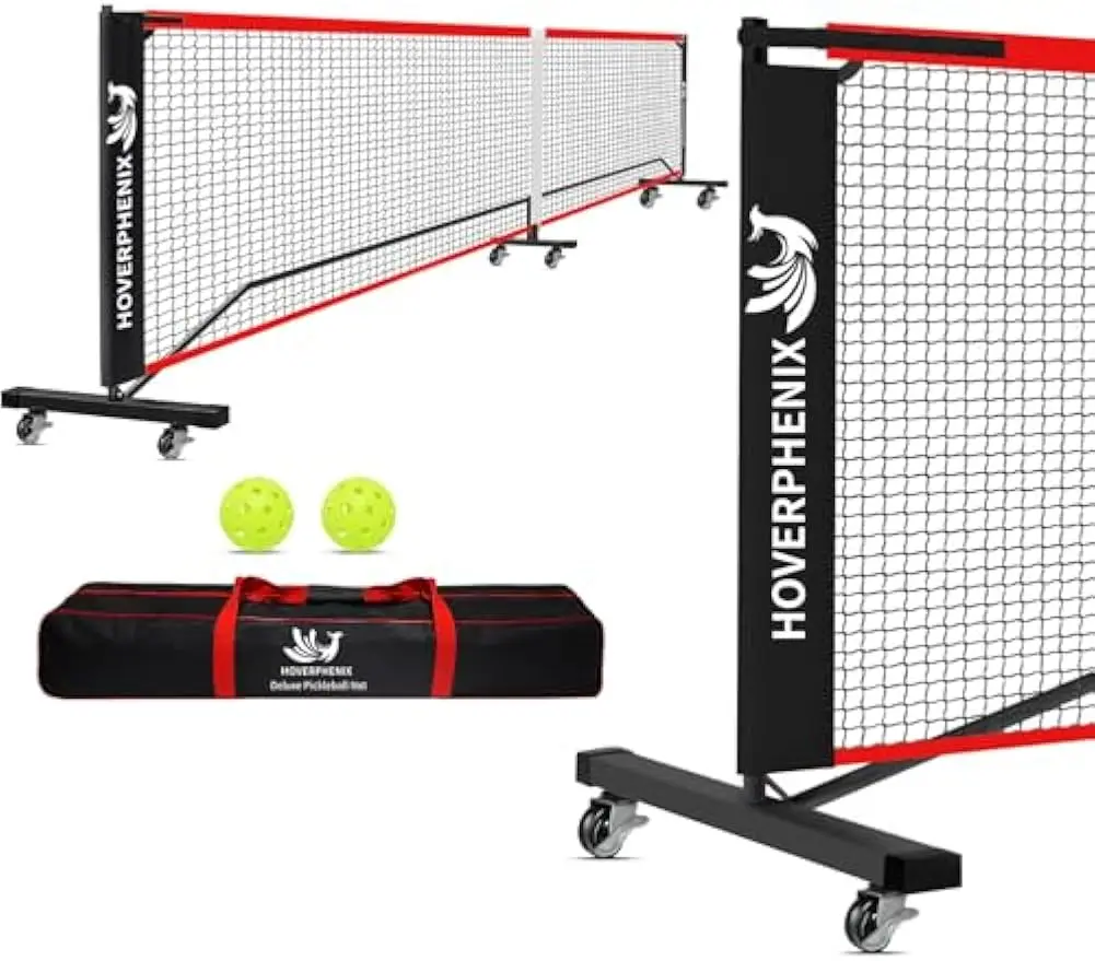 

22ft Regulation Pickleball Net with Wheels, Portable Carry Bag, Weather-Resistant Steel Frame for Outdoor Play