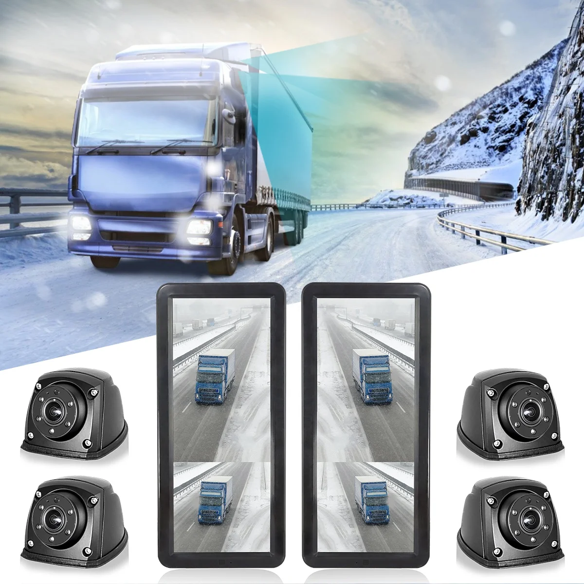 STONKAM Truck Side Bus Truck Electronic Mirror Rear View In-cab Mirror Wide Angle
